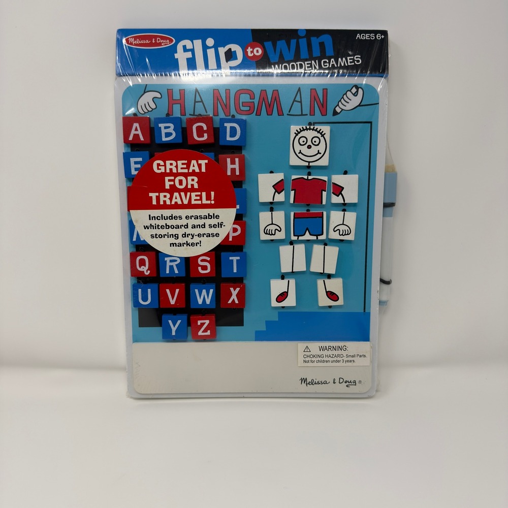 Melissa & Doug Flip to Win Wooden Hangman Travel Game New in wrapper
